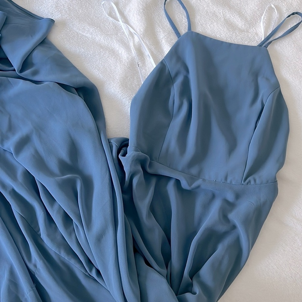 Elegant dusty blue Maxi Dress